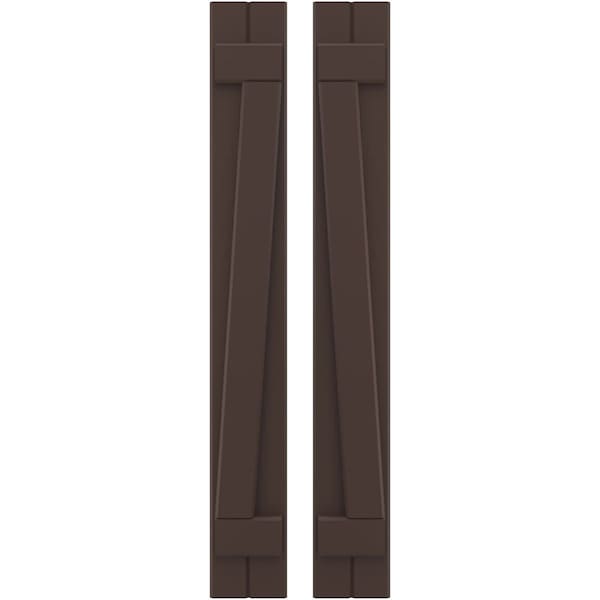 Ekena Millwork Americraft 2-Board (2 Batten) Wood Joined Board-n-Batten Shutters w/ Z-Bar, ARW102BB207X77TBH, PR ARW102BB207X77TBH - main
